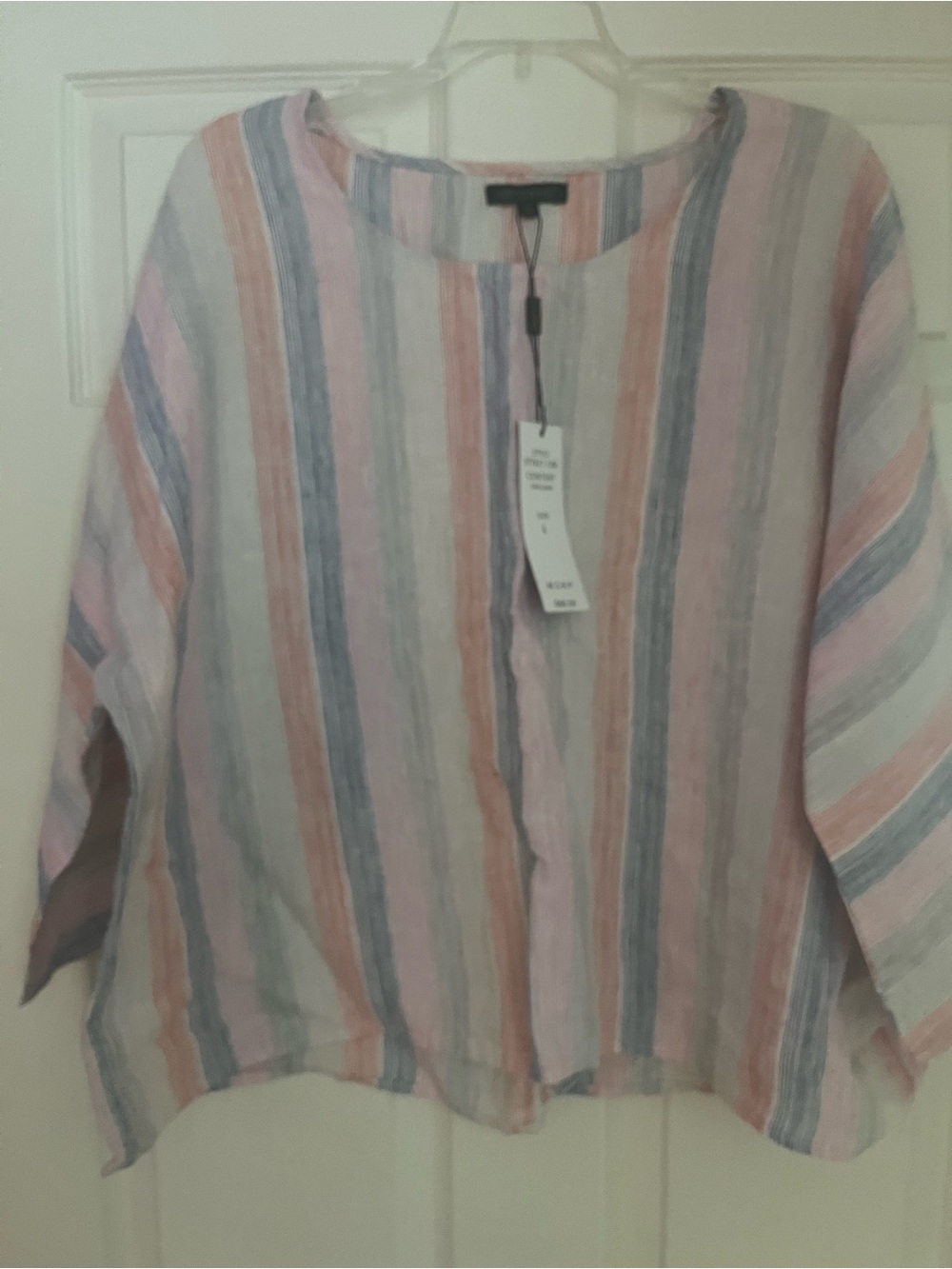 Woven Striped Boxy Top - Pastel Stripe
